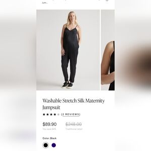QuinceWashable Silk Maternity Jumpsuit
